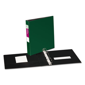Avery AVE27353 Durable Non-View Binder with DuraHinge and Slant Rings, 3 Rings, 1.5" Capacity, 11 x 8.5, Green