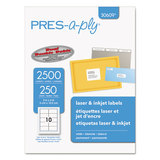 PRES-a-ply AVE30609 Laser Address Labels, 2 X 4, White, 2500/box