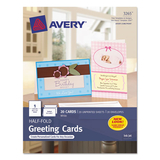 Avery AVE3265 Half-Fold Greeting Cards, Inkjet, 5 1/2 X 8 1/2, Matte White, 20/box W/envelopes