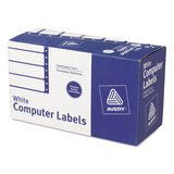 AVERY-DENNISON AVE4022 Dot Matrix Mailing Labels, 1 Across, 1 15/16 X 4, White, 5000/box