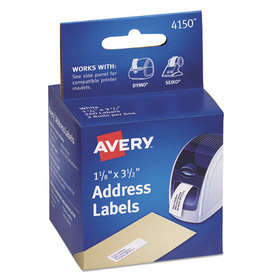 Avery AVE4150 Multipurpose Thermal Labels, 1.13 x 3.5, White, 130/Roll, 2 Rolls/Pack