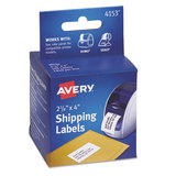 AVERY-DENNISON AVE4153 Thermal Printer Labels, Shipping, 2 1/8 X 4, White, 140/roll, 1 Roll/box