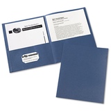 Avery AVE47985 Two-Pocket Folder, 40-Sheet Capacity, 11 x 8.5, Dark Blue, 25/Box