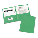 Avery AVE47987 Two-Pocket Folder, 20-Sheet Capacity, Green, 25/box