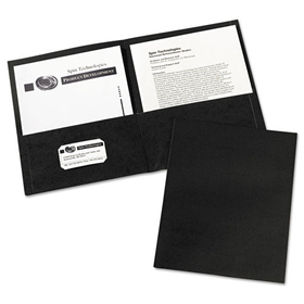 Avery AVE47988 Two-Pocket Folder, 20-Sheet Capacity, Black, 25/box