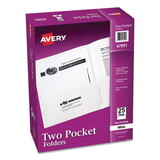 Avery AVE47991 Two-Pocket Folder, 20-Sheet Capacity, White, 25/box