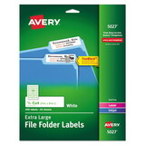AVERY-DENNISON AVE5027 Extra Large 1/3 Cut Trueblock File Folder Labels, 15/16 X 3 7/16, White, 450/pk