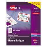 Avery AVE5095 Flexible Self-Adhesive Laser/inkjet Name Badge Labels, 2 1/3 X 3 3/8, Rd, 400/bx