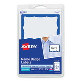 Avery AVE5144 Printable Self-Adhesive Name Badges, 2-11/32 X 3-3/8, Blue Border, 100/pack