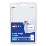 Avery AVE5147 Printable Self-Adhesive Name Badges, 2-11/32 X 3-3/8, White, 100/pack