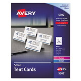 Avery AVE5302 Small Tent Card, White, 2 X 3 1/2, 4 Cards/sheet, 160/box