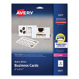 Avery AVE5371 Printable Microperf Business Cards, Laser, 2 X 3 1/2, White, Uncoated, 250/pack