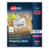 Avery AVE5524 Weatherproof Mailing Labels W/trueblock, Laser, White, 3 1/3 X 4, 300/pack