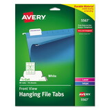 Avery AVE5567 Print/write-On Hanging Tabs, 1/5 Tab, 2 1/16, White, 90/pack