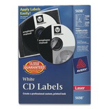 Avery AVE5698 Laser Cd Labels, Matte White, 100/pack