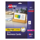 Avery AVE5871 Clean Edge Business Cards, Laser, 2 x 3.5, White, 200 Cards, 10 Cards/Sheet, 20 Sheets/Pack