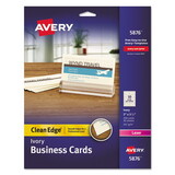 AVERY-DENNISON AVE5876 Two-Side Printable Clean Edge Business Cards, Laser, 2 X 3 1/2, Ivory, 200/pack