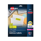 AVERY-DENNISON AVE5972 High-Visibility Permanent Laser ID Labels, 1 x 2.63, Neon Yellow, 750/Pack