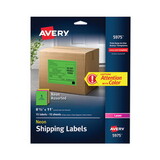 Avery AVE5975 High Visibility Rectangle Laser Labels, 8 1/2 X 11, Assorted Neons, 15/pack