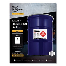 Avery AVE60501 Ultraduty Ghs Chemical Labels, 8 1/2 X 11, White, 50/box
