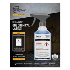 Avery AVE60503 Ultraduty Ghs Chemical Labels, 3 1/2 X 5, White, 200/box