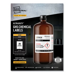 Avery AVE60505 Ultraduty Ghs Chemical Labels, 2 X 4, White, 500/box