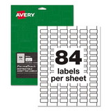 Avery 60535 PermaTrack Destructible Asset Tag Labels, Laser Printers, 0.5 x 1, White, 84/Sheet, 8 Sheets/Pack