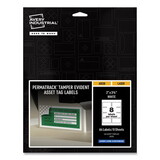 Avery 60538 PermaTrack Tamper-Evident Asset Tag Labels, Laser Printers, 2 x 3.75, White, 8/Sheet, 8 Sheets/Pack