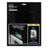 Avery AVE61520 PermaTrack Metallic Asset Tag Labels, Laser Printers, 2 x 3.75, Silver, 8/Sheet, 8 Sheets/Pack