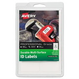 Avery AVE61521 Durable Permanent Multi-Surface ID Labels, Inkjet/Laser Printers, 0.75 x 1.75, White, 12/Sheet, 10 Sheets/Pack
