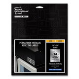 Avery AVE61528 PermaTrack Metallic Asset Tag Labels, Laser Printers, 1.25 x 2.75, Silver, 14/Sheet, 8 Sheets/Pack