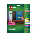 Avery AVE6479 High Visibility Laser Labels, 1 X 2 5/8, Assorted Neon, 360/pack