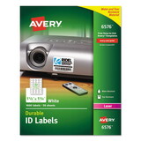 AVERY-DENNISON AVE6576 Permanent Id Labels W/trueblock Technology, Laser, 1 1/4 X 1 3/4, White, 1600/pk