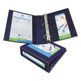 Avery AVE68038 Framed View Heavy-Duty Binder W/locking 1-Touch Ezd Rings, 3" Cap, Navy Blue