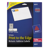 Avery AVE6870 Color Printing Mailing Labels, 3/4 X 2 1/4, White, 750/pk