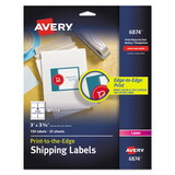 AVERY-DENNISON AVE6874 Color Printing Mailing Labels, 3 X 3 3/4, White, 150/pack