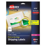 Avery AVE6876 Color Printing Mailing Labels, 4 3/4 X 7 3/4, White, 50/pack