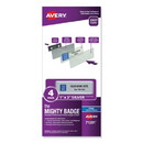 Avery 71201 The Mighty Badge Name Badge Holder Kit, Horizontal, 3 x 1, Inkjet, Silver, 4 Holders/32 Inserts
