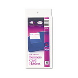 AVERY-DENNISON AVE73720 Self-Adhesive Business Card Holders, Top Load, 3-1/2 X 2, Clear, 10/pack