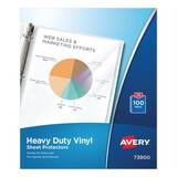 AVERY-DENNISON AVE73900 Top-Load Vinyl Sheet Protectors, Heavy Gauge, Letter, Clear, 100/box