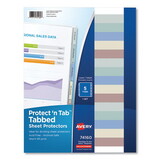 Avery AVE74160 Protect 'n Tab Top-Load Clear Sheet Protectors W/five Tabs, Letter