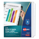 AVERY-DENNISON AVE75501 Index Maker Print & Apply Clear Label Dividers W/clear Pockets, 8-Tab, Letter