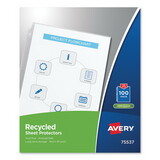 AVERY-DENNISON AVE75537 Top-Load Recycled Polypropylene Sheet Protector, Semi-Clear, 100/box