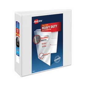 AVERY-DENNISON AVE79193 Heavy-Duty View Binder with DuraHinge and Locking One Touch EZD Rings, 3 Rings, 3" Capacity, 11 x 8.5, White