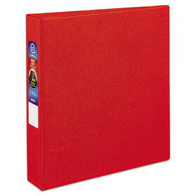 Avery AVE79585 Heavy-Duty Non-View Binder with DuraHinge and One Touch EZD Rings, 3 Rings, 1.5" Capacity, 11 x 8.5, Red