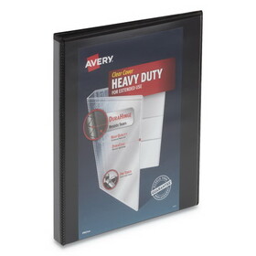 Avery AVE79766 Heavy-Duty View Binder with DuraHinge and One Touch Slant Rings, 3 Rings, 0.5" Capacity, 11 x 8.5, Black