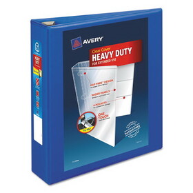 Avery AVE79778 Heavy-Duty View Binder with DuraHinge and One Touch EZD Rings, 3 Rings, 2" Capacity, 11 x 8.5, Pacific Blue