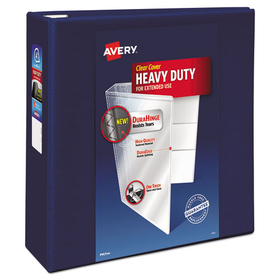 Avery AVE79804 Heavy-Duty View Binder W/locking 1-Touch Ezd Rings, 4" Cap, Navy Blue