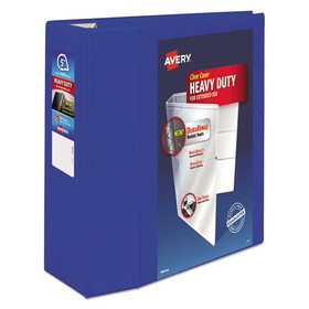Avery AVE79817 Heavy-Duty View Binder with DuraHinge and Locking One Touch EZD Rings, 3 Rings, 5" Capacity, 11 x 8.5, Pacific Blue