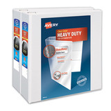 Avery AVE79875 Heavy-Duty Non Stick View Binder with DuraHinge and Slant Rings, 3 Rings, 4